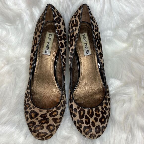 Steve Madden Leather Leopard Heels - Picture 1 of 6